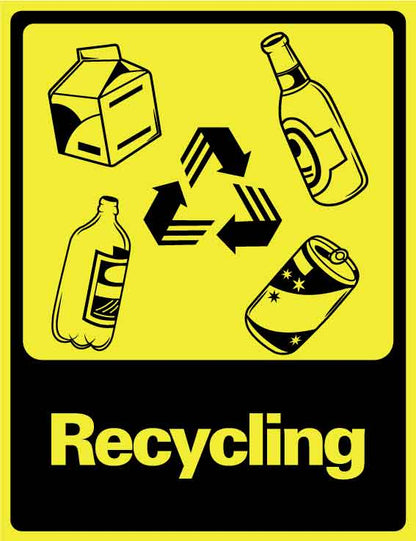 Recycle Sign Information Recycling Wheelie Bin Stickers – New Signs