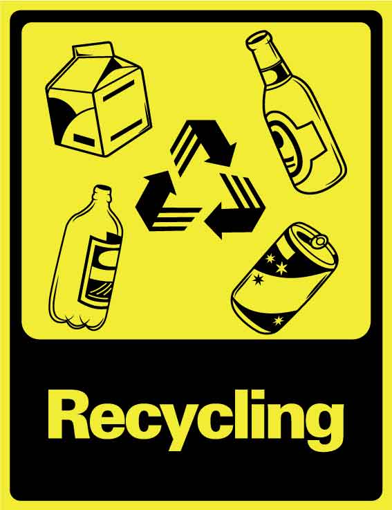 Recycling Wheelie Bin Stickers - New Signs
