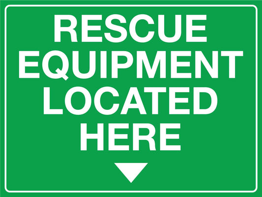 Rescue Equipment Located Here Sign - New Signs