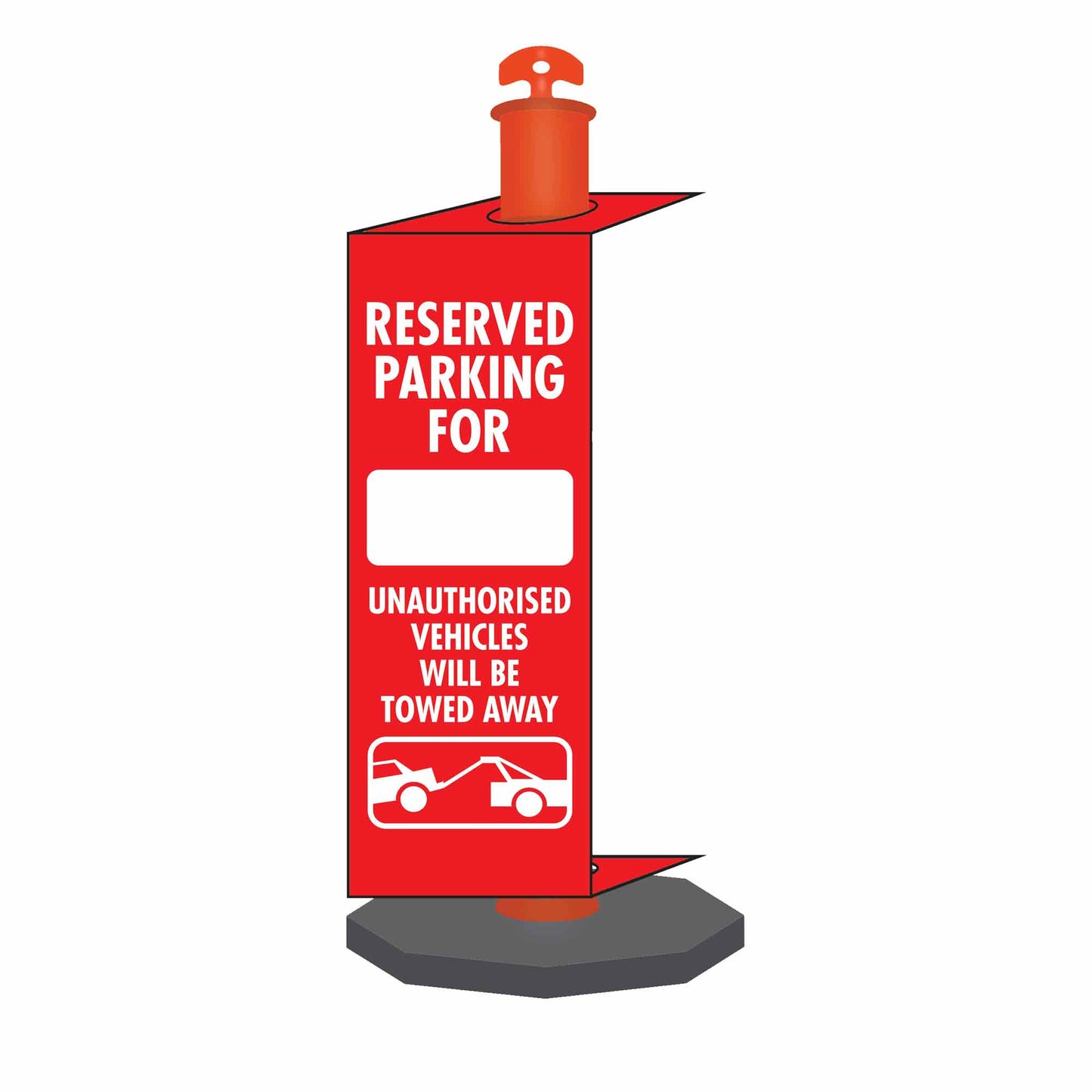 Reserved Parking For Unauthorised Vehicles Will Be Towed Away - Corflute Bollard Traffic Signs - New Signs