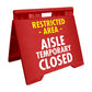 Restricted Area Aisle Temporary Closed - Evarite A - Frame Sign - New Signs
