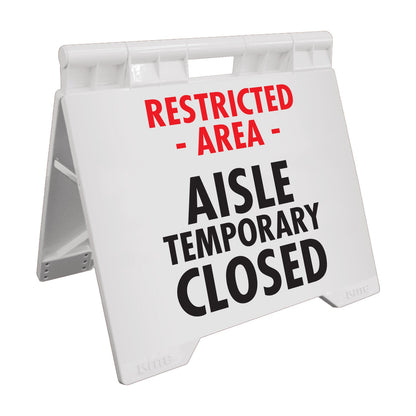Restricted Area Aisle Temporary Closed - Evarite A - Frame Sign - New Signs