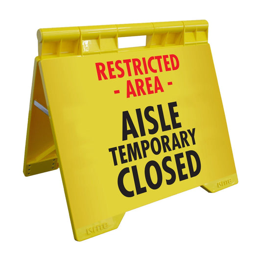 Restricted Area Aisle Temporary Closed - Evarite A - Frame Sign - New Signs