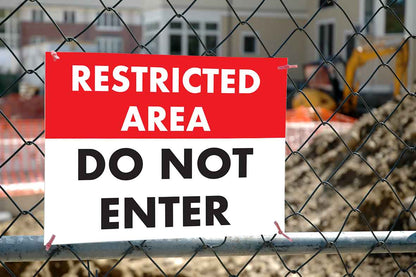 Restricted Area Do Not Enter Sign - New Signs