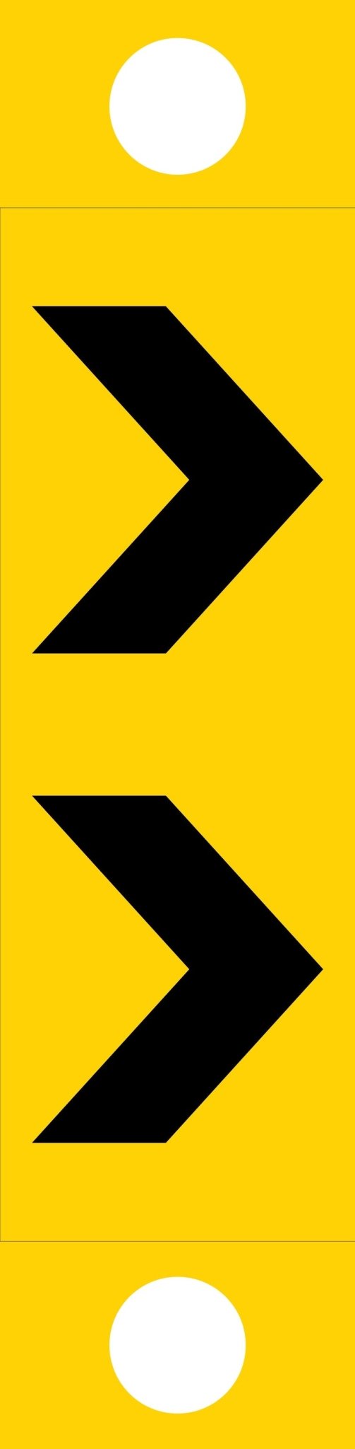 Right Arrow - Corflute Bollard Traffic Signs - New Signs