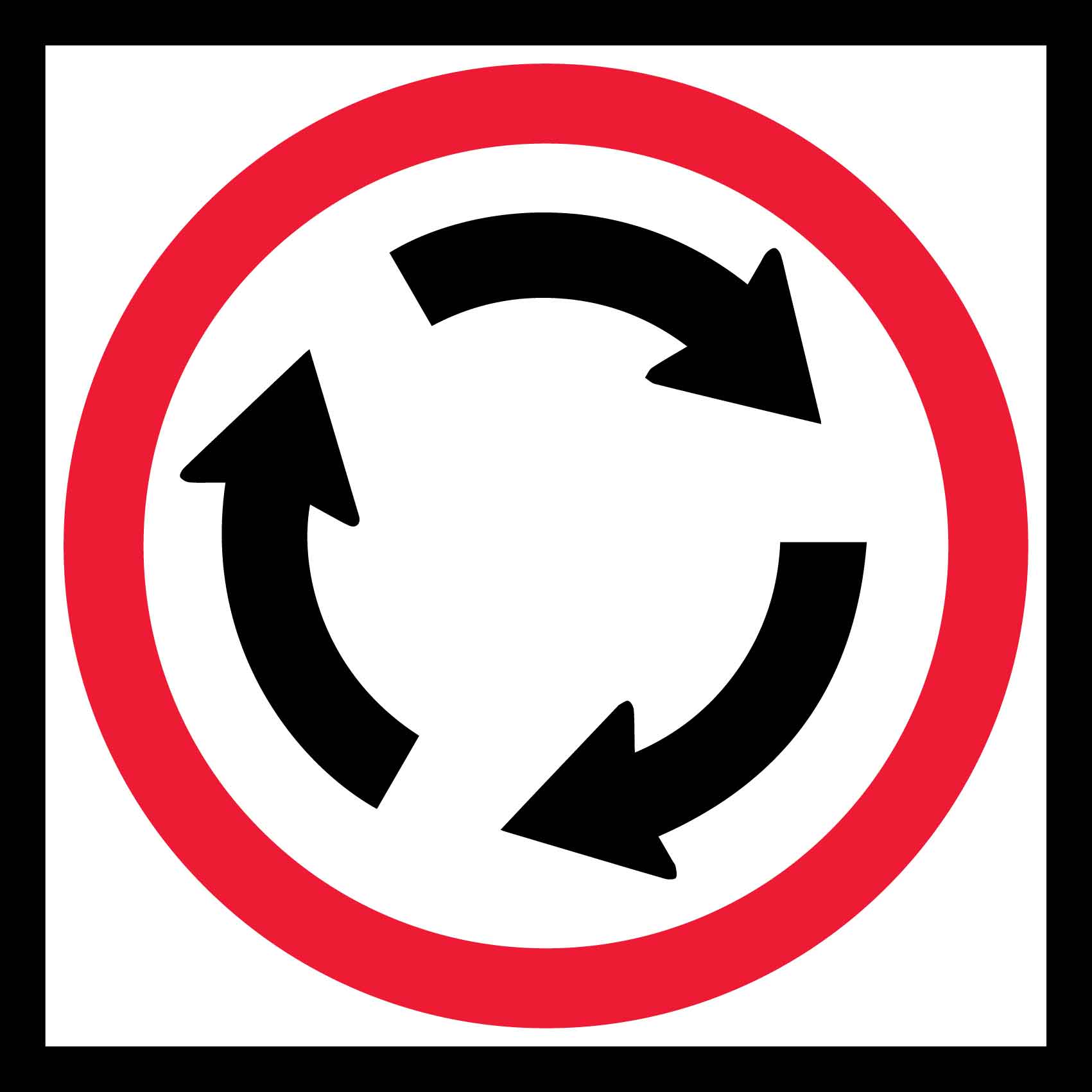 Roundabout Ahead Multi Message Traffic Sign - New Signs