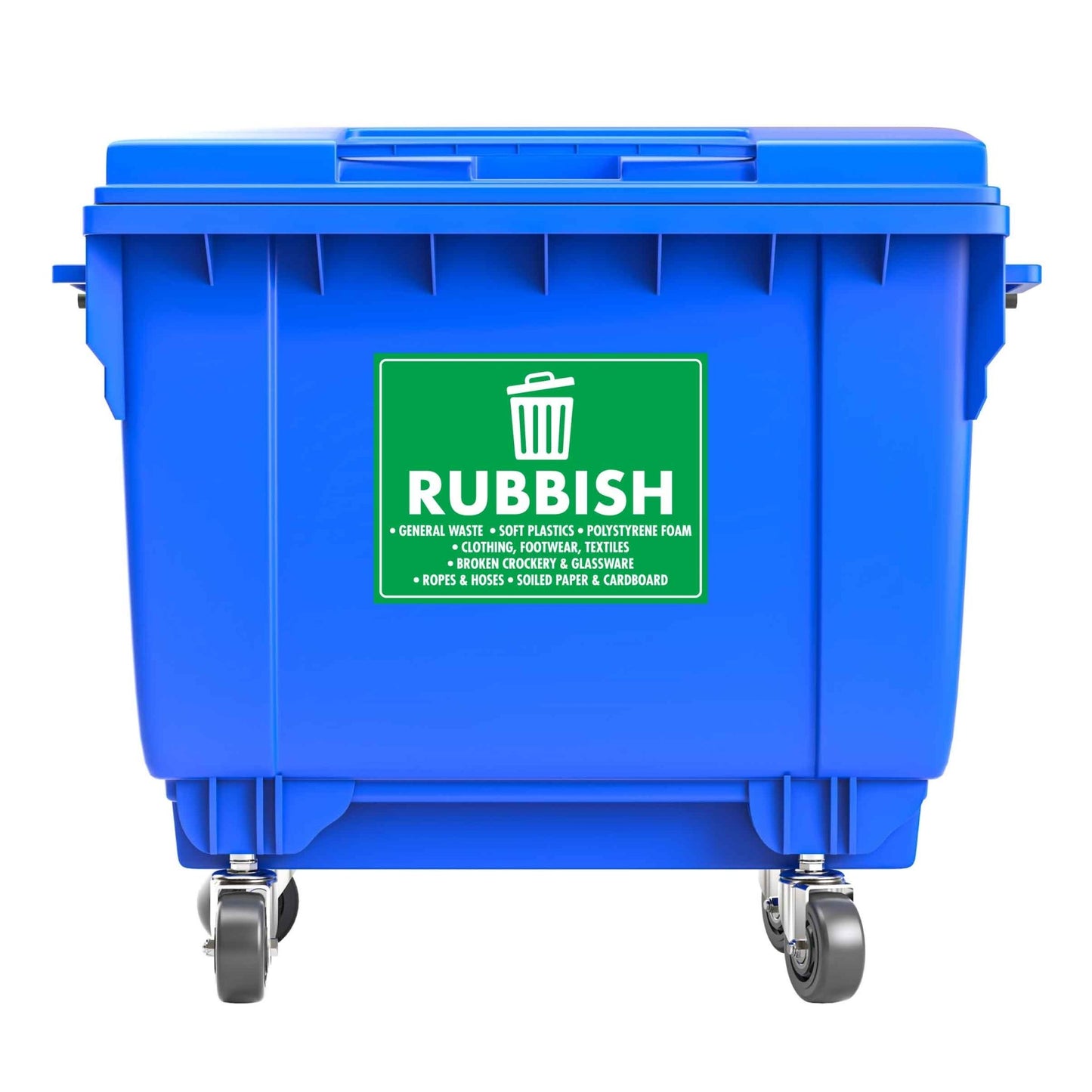 Rubbish General Waste Soft Plastics Large Bin Sticker - New Signs