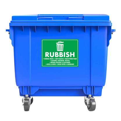 Rubbish General Waste Soft Plastics Large Bin Sticker - New Signs