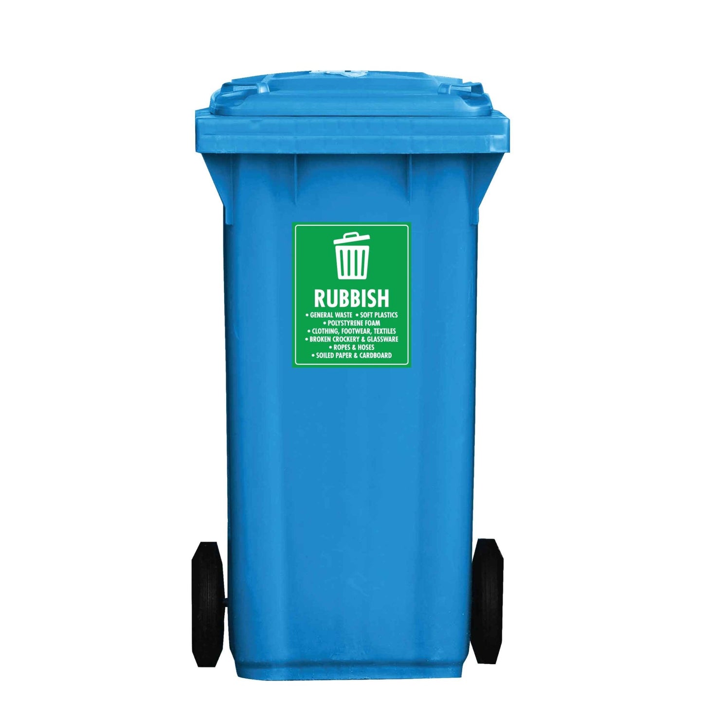 Rubbish Wheelie Bin Stickers - New Signs