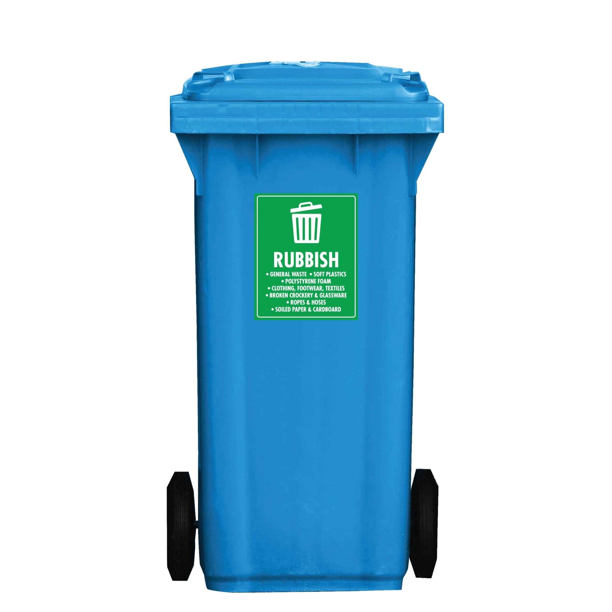 Rubbish Wheelie Bin Stickers - New Signs