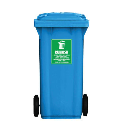 Rubbish Wheelie Bin Stickers - New Signs