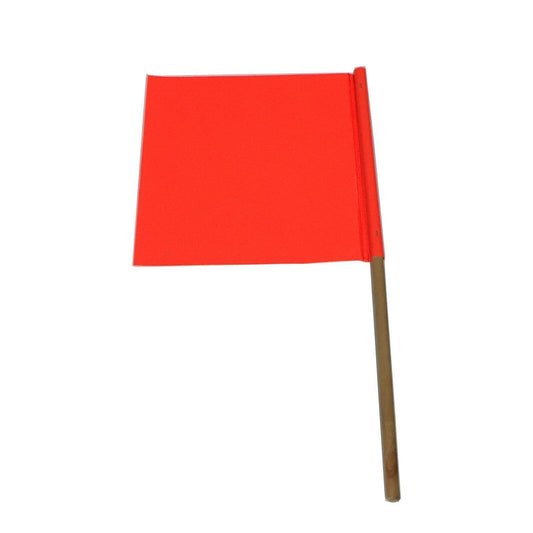 Orange PVC Flag On Timber Pole