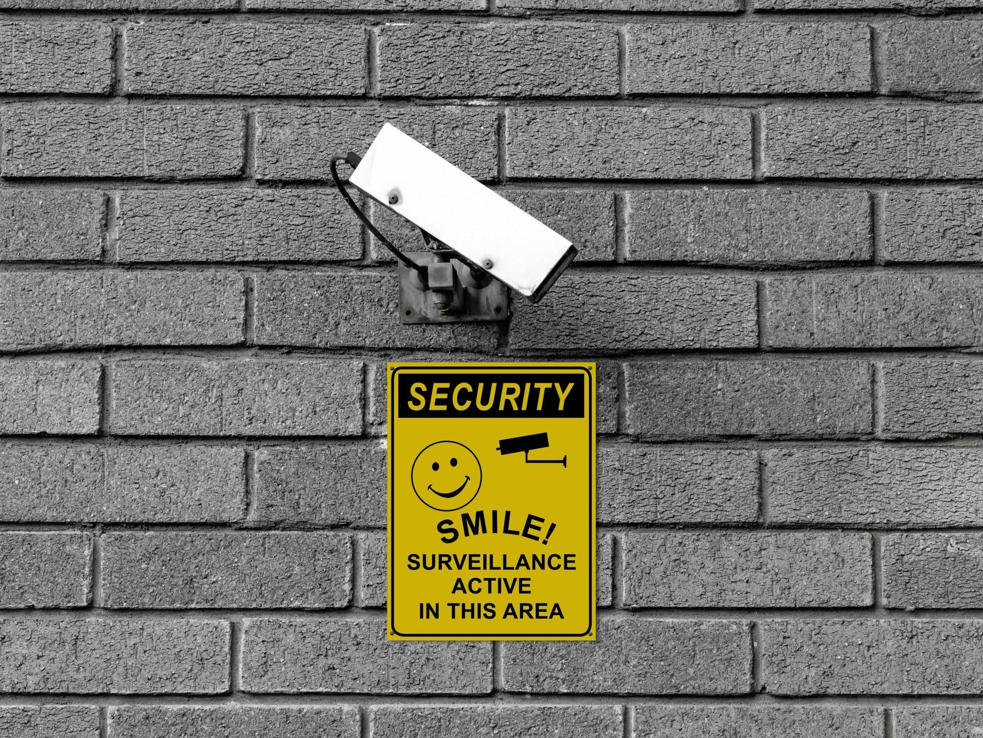 Security Smile Surveillance Active In This Area Sign - New Signs