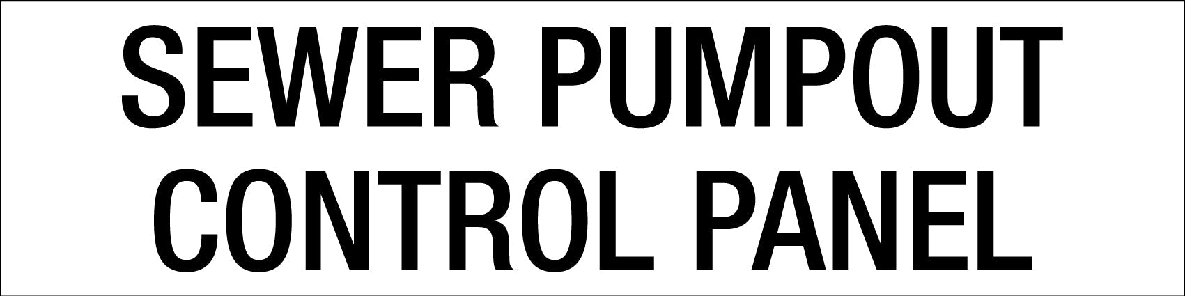 Sewer Pumpout Control Panel - Statutory Sign - New Signs