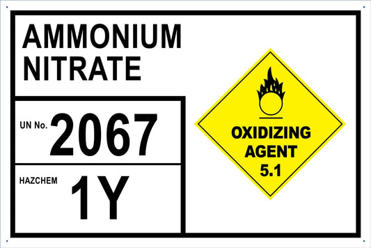 SF Ammonium Nitrate 2067 600mm x 900mm - New Signs