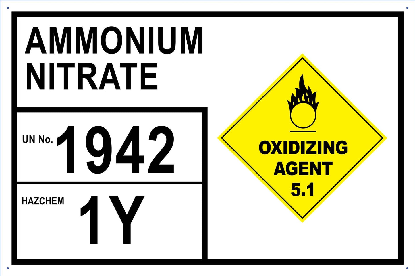 SF Ammonium Nitrate 600mm x 900mm - New Signs