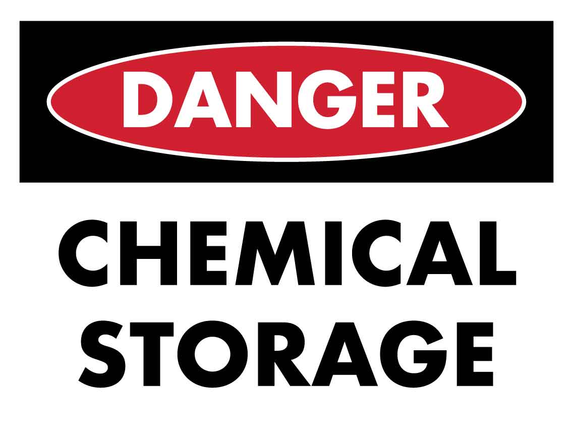 SF Danger Chemical Storage Sign 300mm x 400mm - New Signs