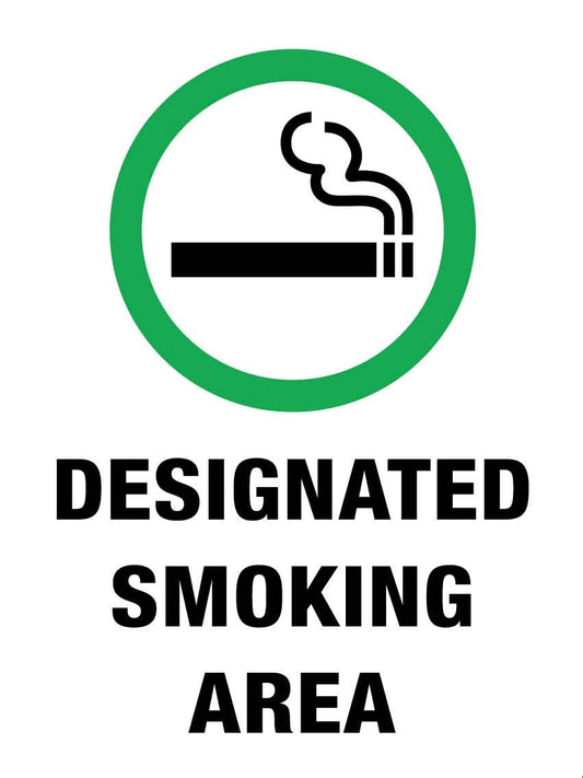 SF Designated Smoking Area Sign 300mm x 400mm - New Signs