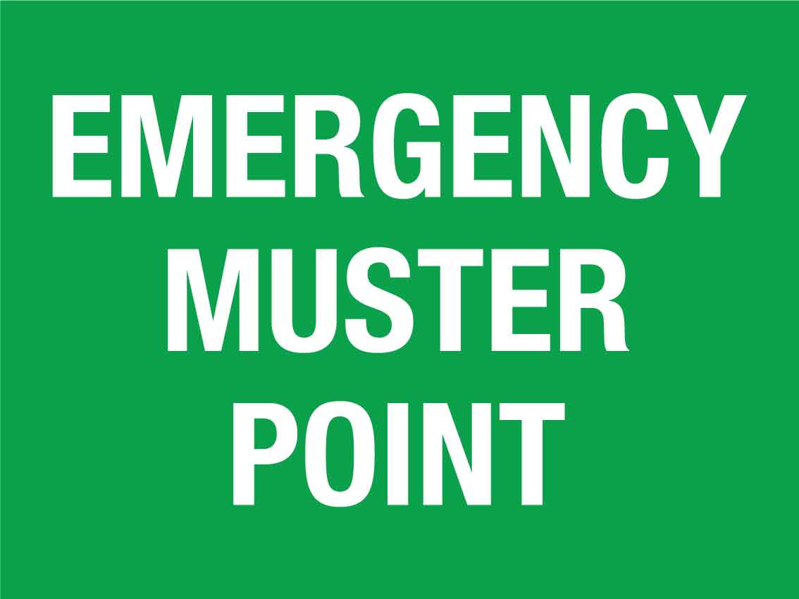 SF Emergency Muster Point Sign 300mm x 400mm - New Signs