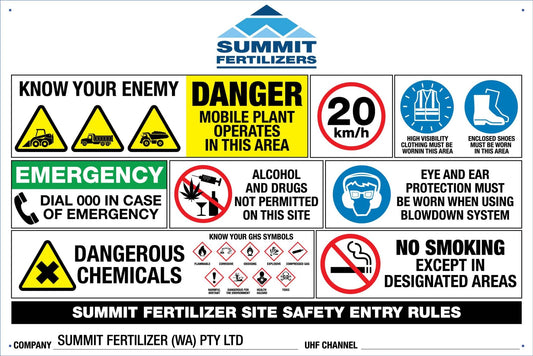 SF Summit Fertilizer Site Entry 600mm x 900mm - New Signs
