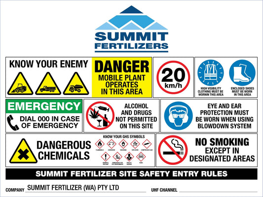 SF Summit Fertilizer Site Entry Sign 1200mm x 900mm - New Signs