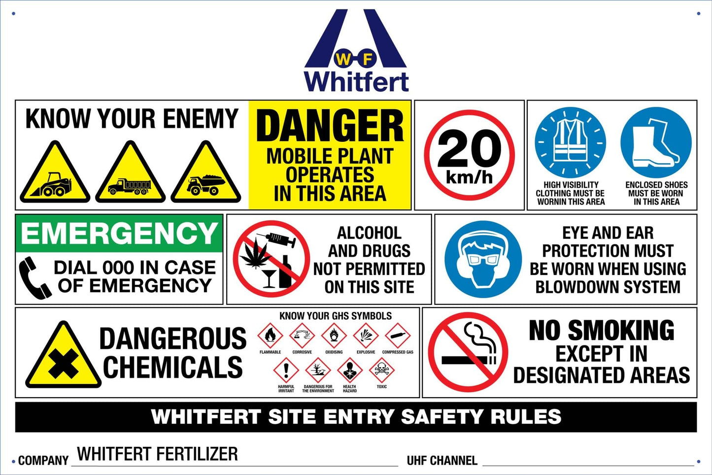 SF Whitfert Fertilizer Site Entry 600mm x 900mm - New Signs