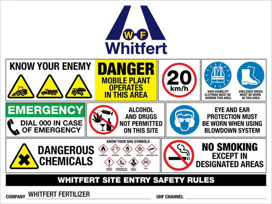 SF Whitfert Fertilizer Site Entry Sign 1200mm x 900mm - New Signs