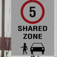 Shared Zone 5km Speed Limit Sign - New Signs