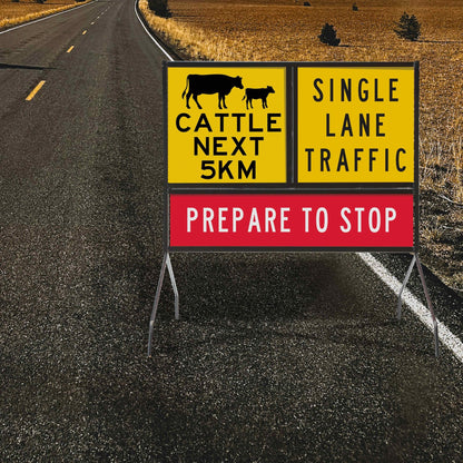 Single Lane Traffic Multi Message Traffic Sign - New Signs