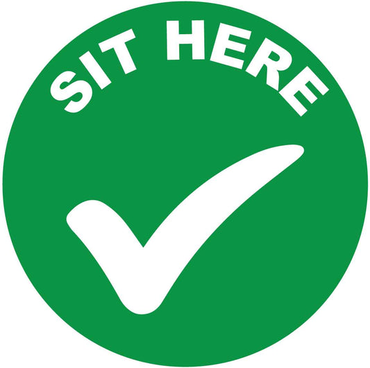 Sit Here Decal - New Signs
