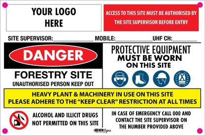 Site Entry Forestry Sign - New Signs