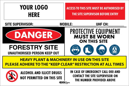 Site Entry Forestry Sign - New Signs