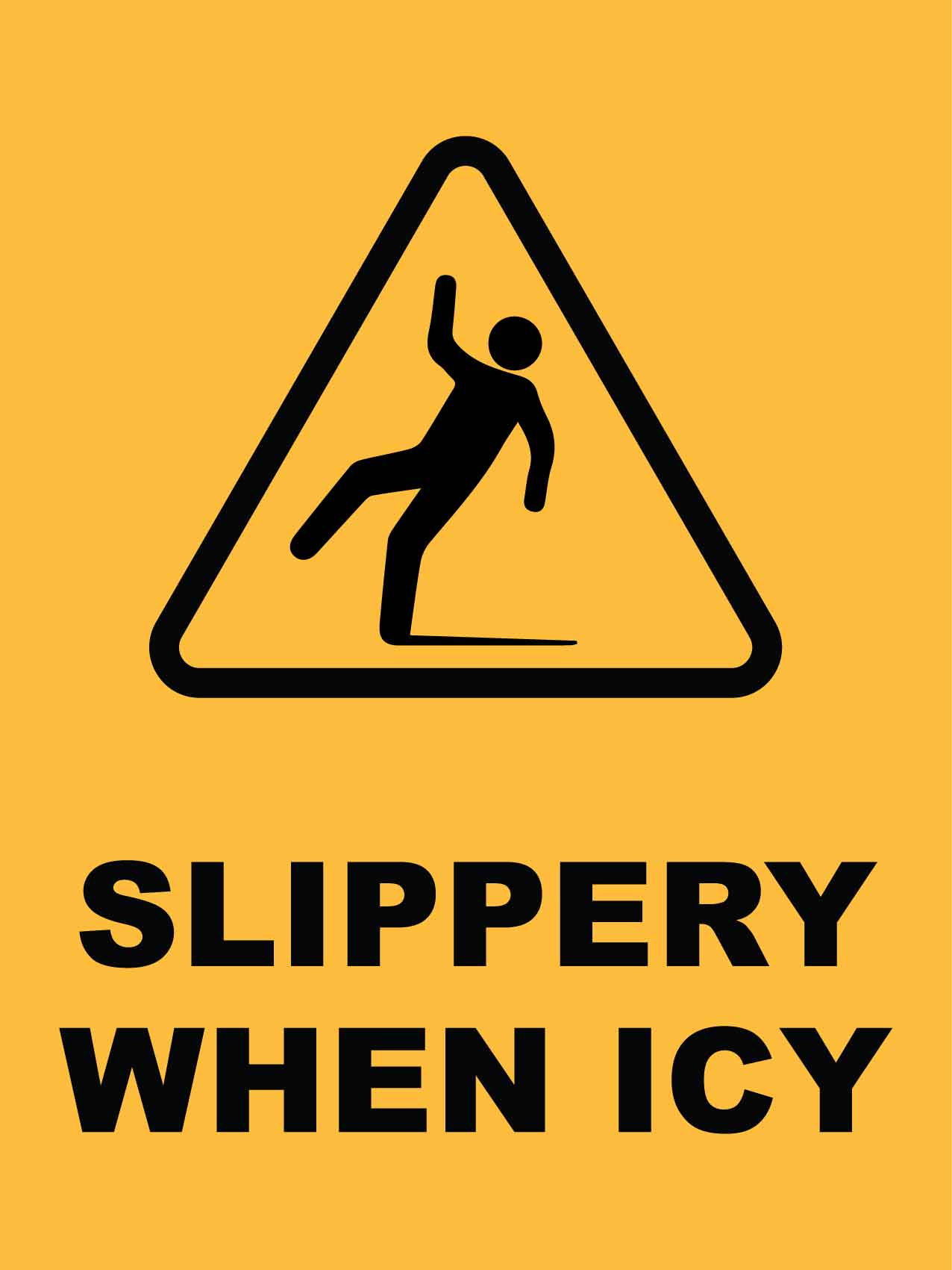 Slippery When Icy Sign - New Signs