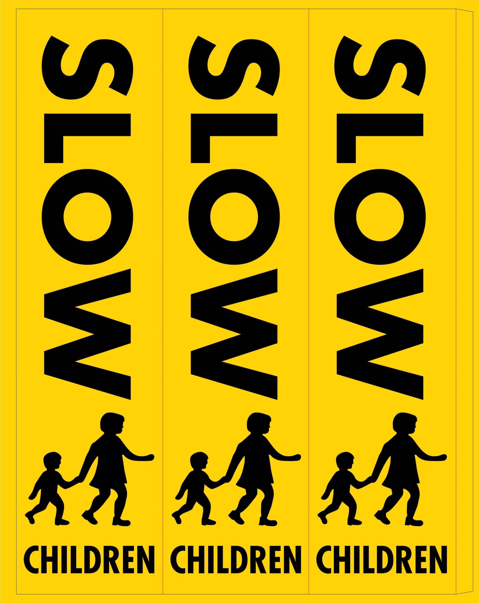 Slow Children - Corflute Bollard Cover - New Signs