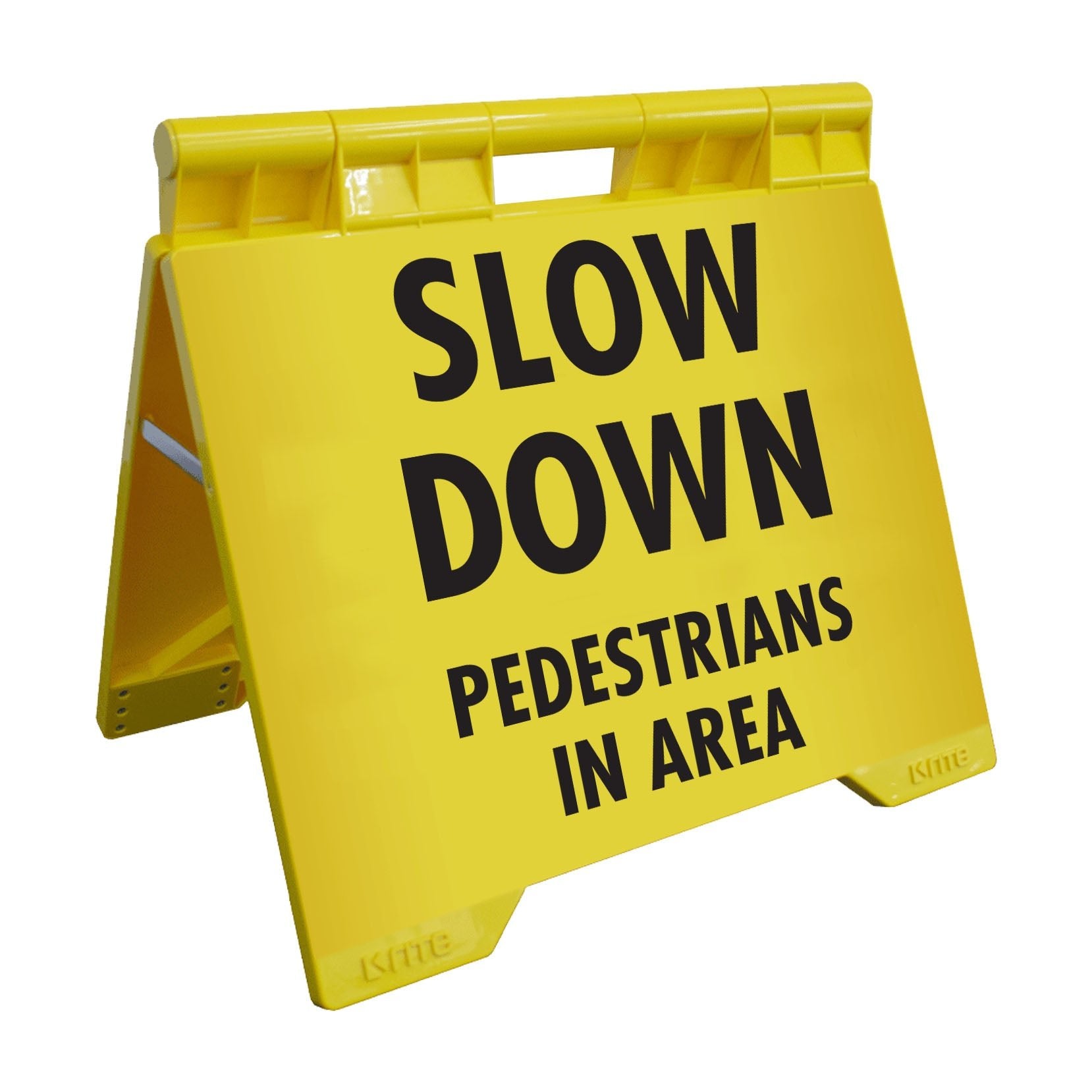 Slow Down Pedestrians In Area - Evarite A - Frame Sign - New Signs