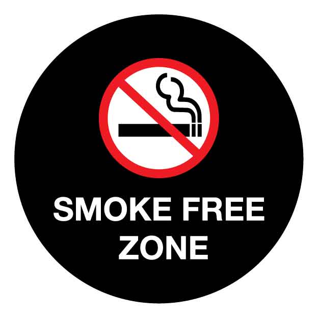 Smoke Free Zone Decal - New Signs