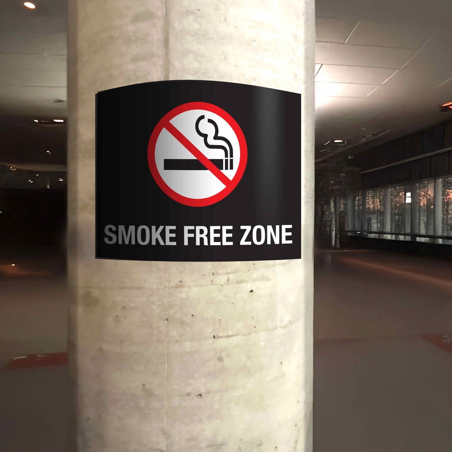 Smoke Free Zone (Rectangle) Decal - New Signs