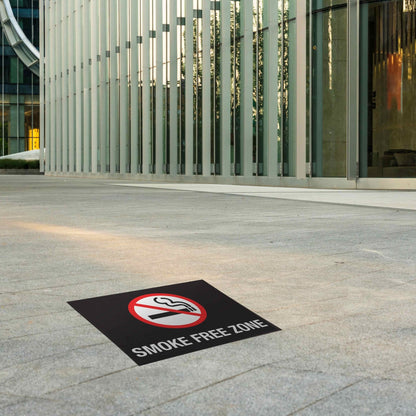 Smoke Free Zone (Rectangle) Decal - New Signs
