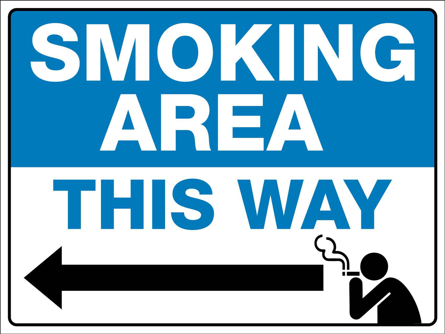Smoking Area This Way Left Arrow Sign - New Signs