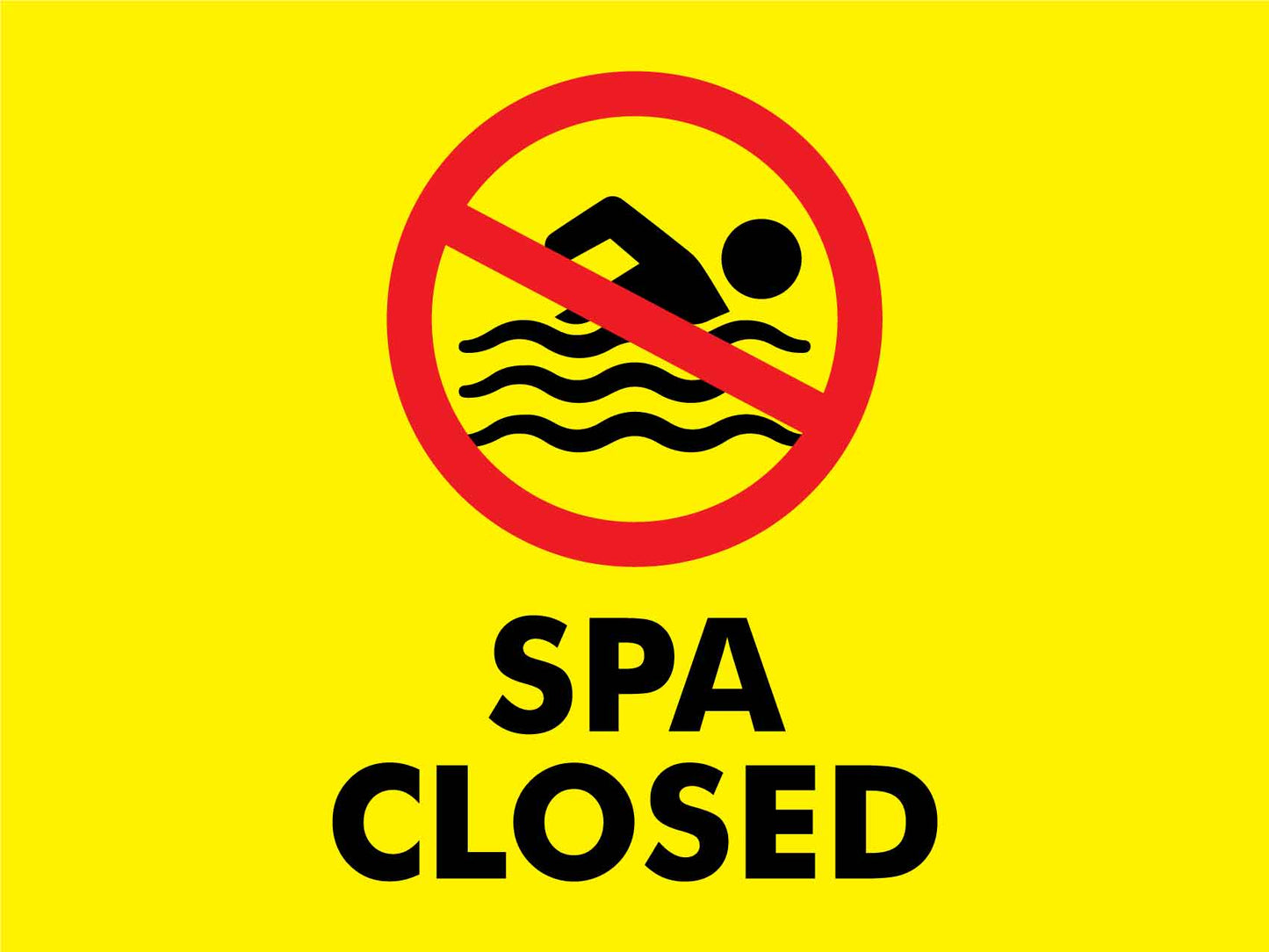 Spa Closed Icon Sign - New Signs
