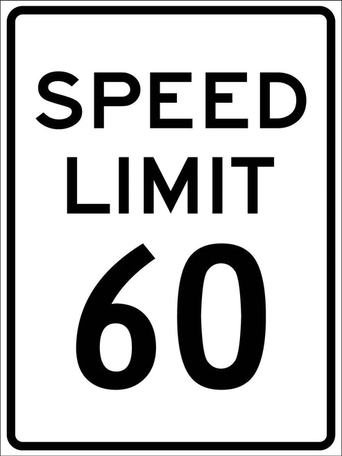 Speed Limit 60 Sign – New Signs