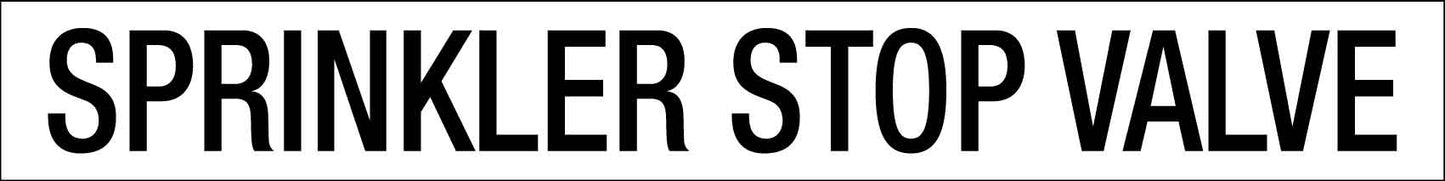 Sprinkler Stop Valve - Statutory Sign - New Signs
