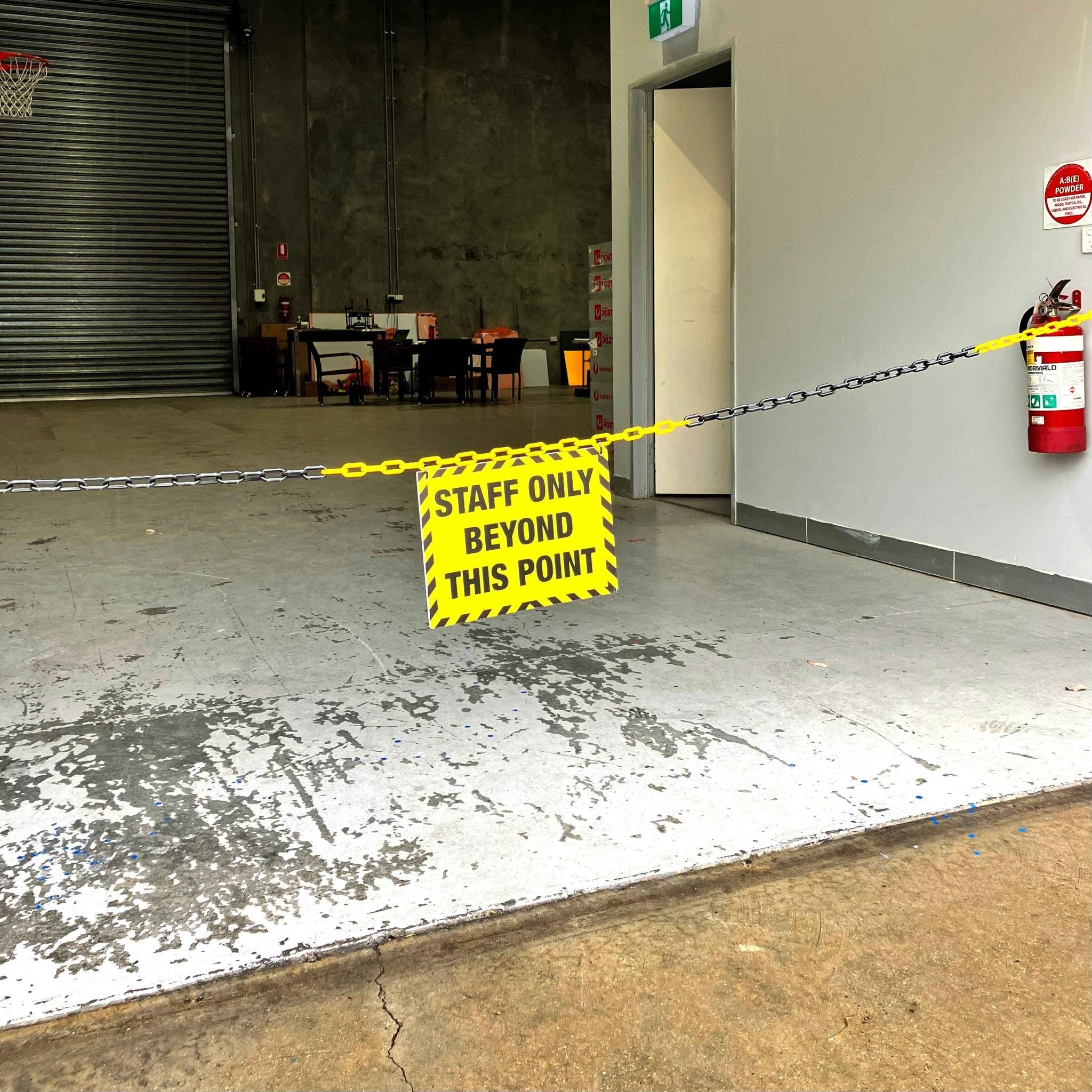 Staff Only Beyond This Point Corflute Factory Sign + Safety Chain – New ...