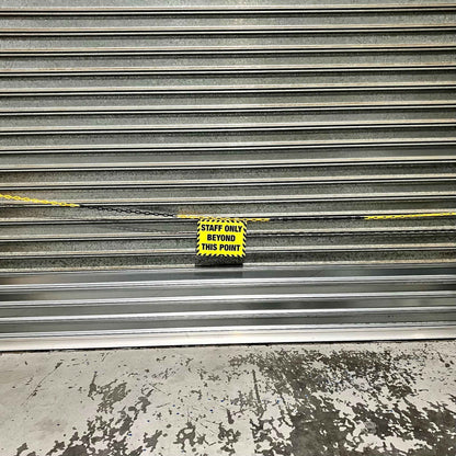 Staff Only Beyond This Point Corflute Factory Sign + Safety Chain - New Signs
