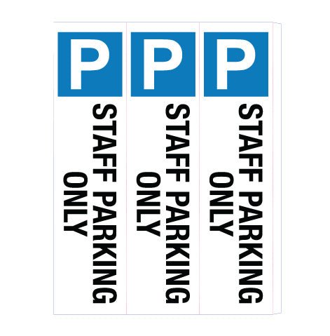 Staff Parking Only - Corflute Bollard Cover - New Signs