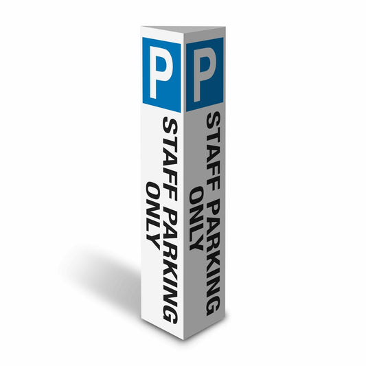 Staff Parking Only - Corflute Bollard Cover - New Signs