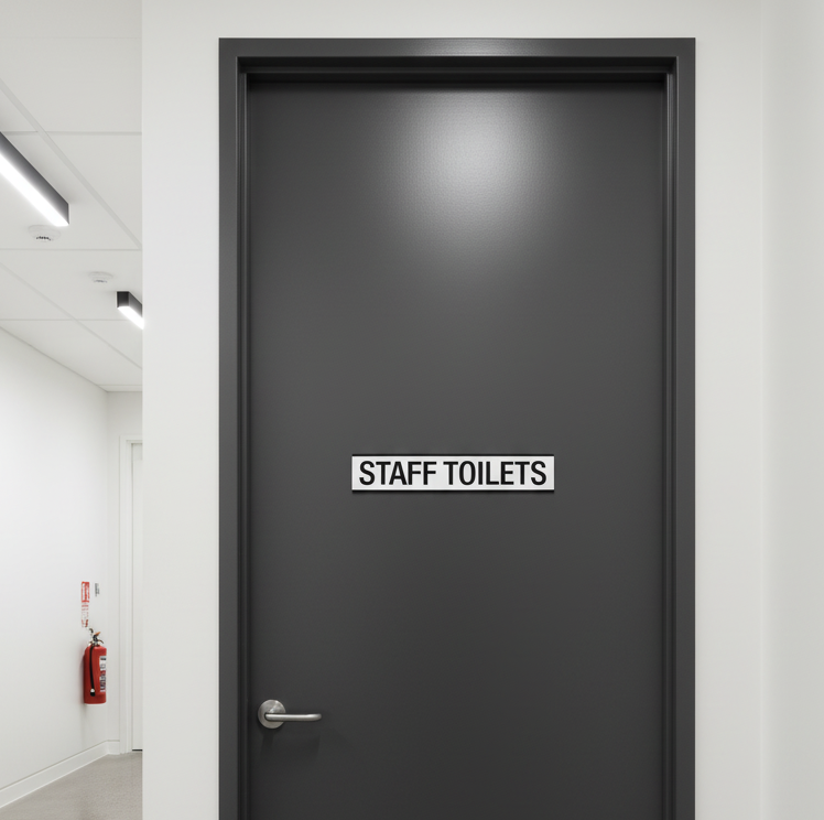 Staff Toilets Statutory Sign on door