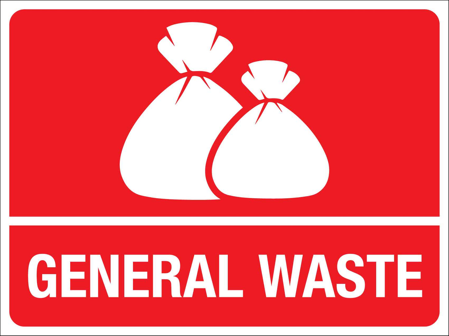 Standard General Waste Large Bin Sticker - New Signs