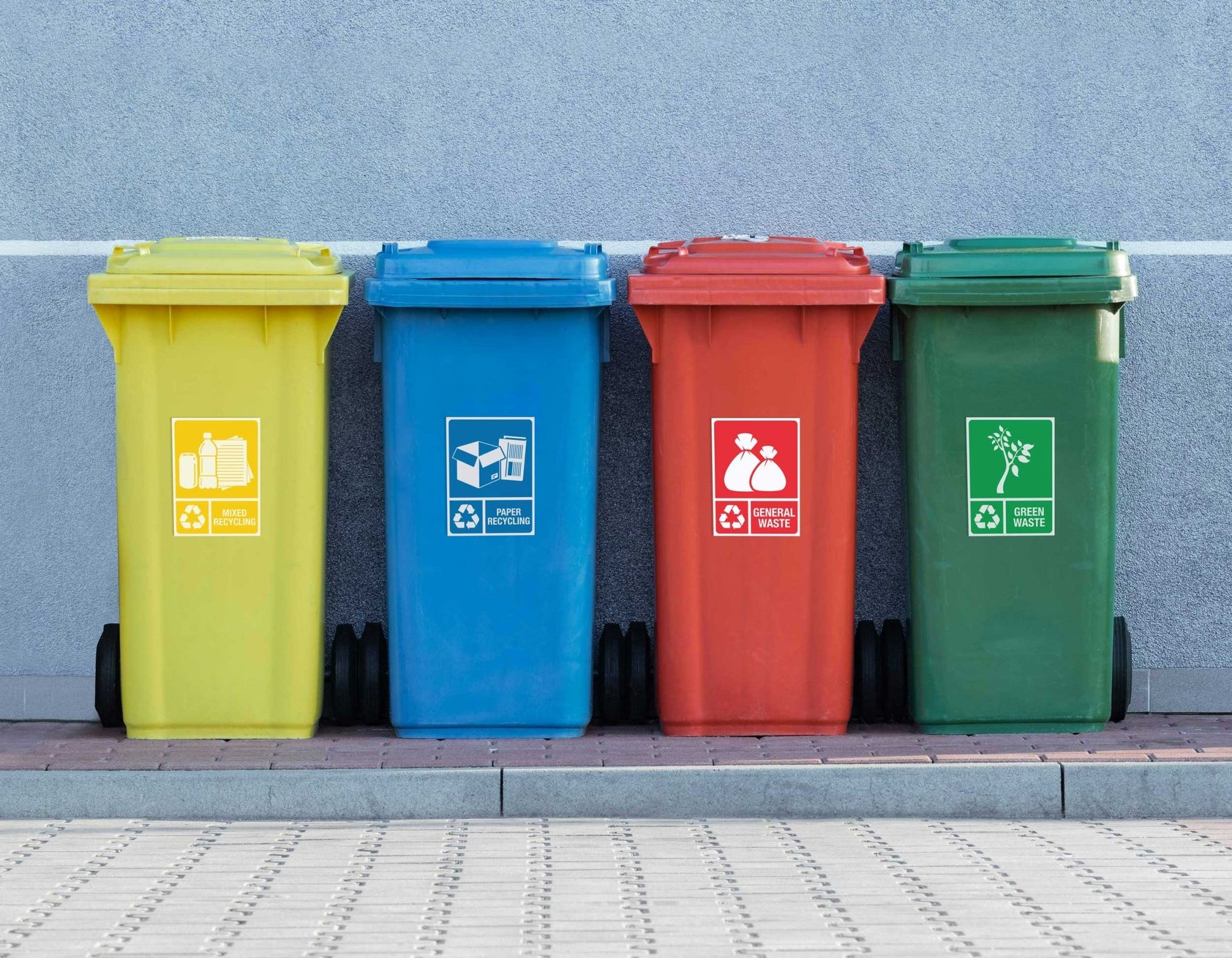 Standard General Waste Wheelie Bin Stickers - New Signs
