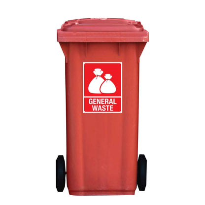 Standard General Waste Wheelie Bin Stickers - New Signs